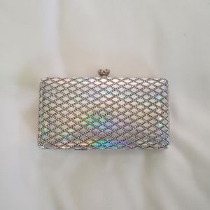 De Blossom Collection silver evening clutch